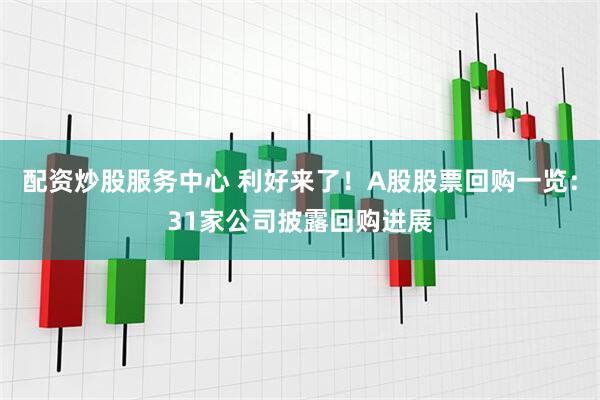 配资炒股服务中心 利好来了！A股股票回购一览：31家公司披露回购进展
