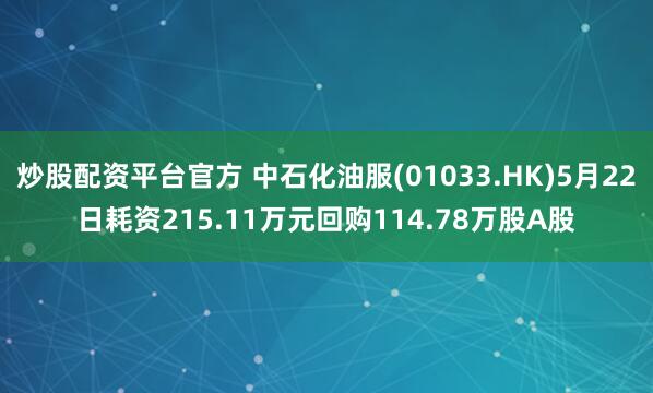 炒股配资平台官方 中石化油服(01033.HK)5月22日耗资215.11万元回购114.78万股A股